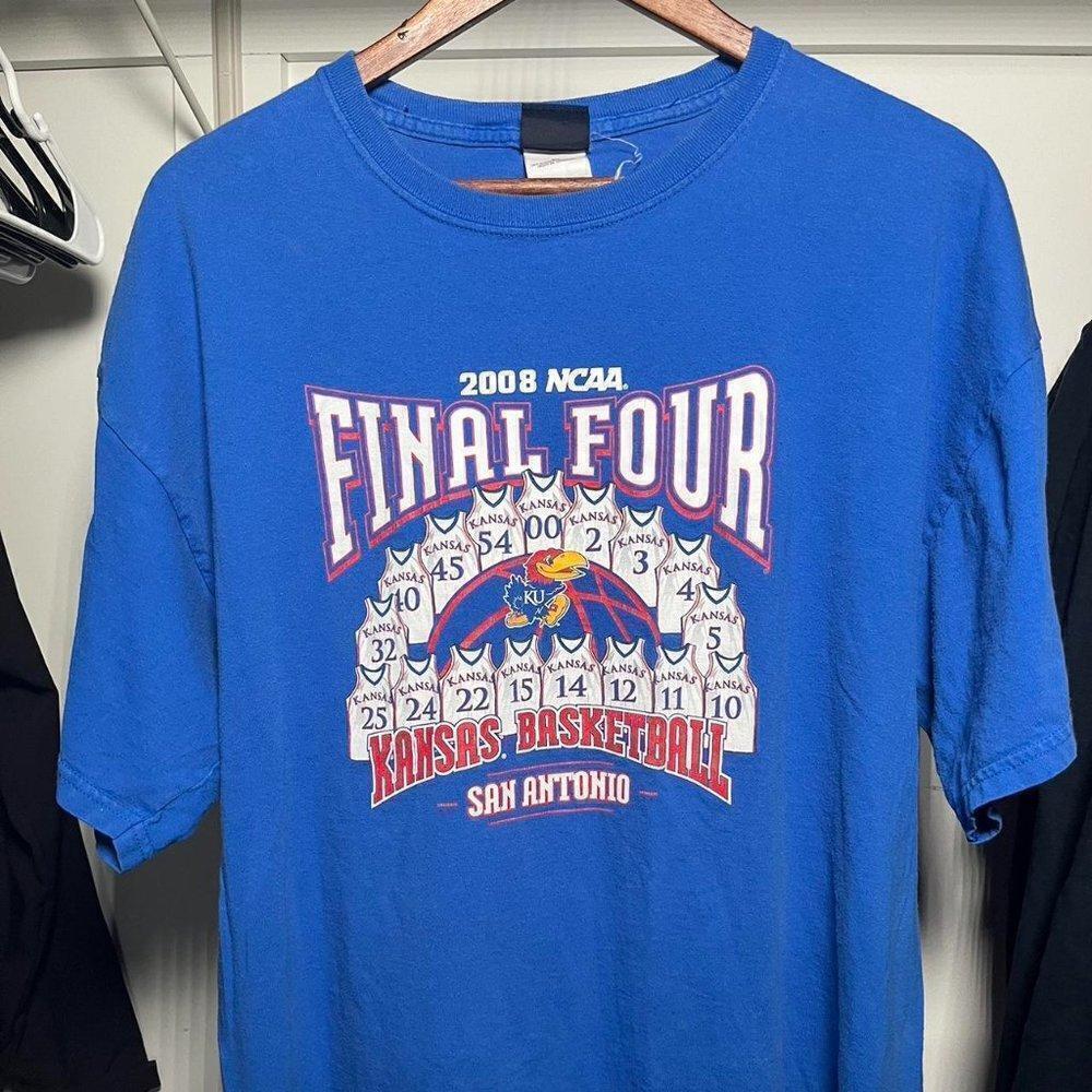 Kansas Jayhawks 28 NCAA Final Four Retro Basketball Fan T-Shirt